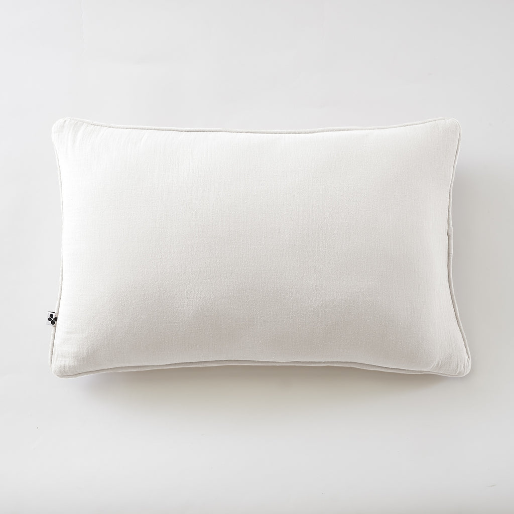 Gaïa - Removable-Cover Cushion with Piping - Double Plain Cotton Gauze - Chantilly