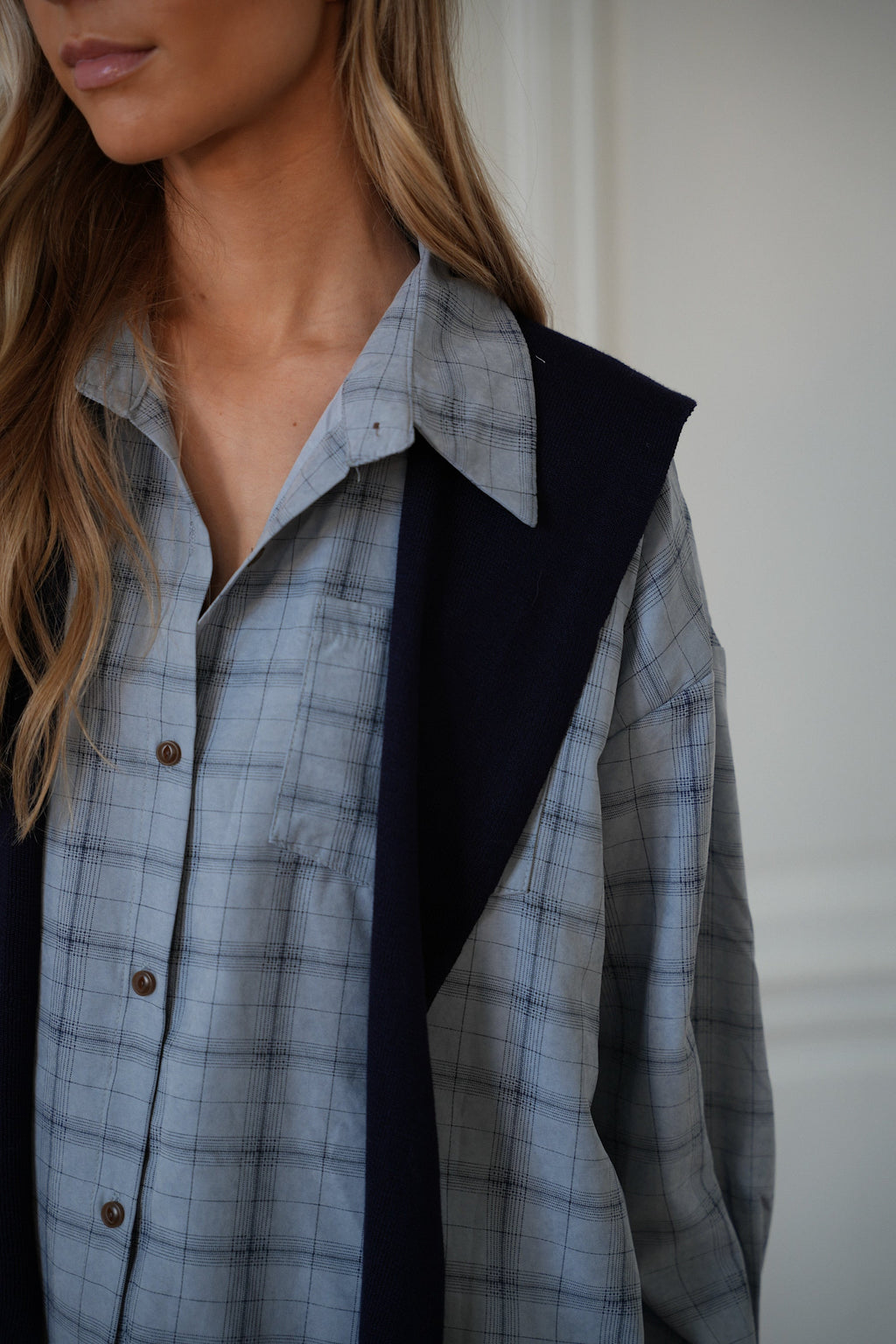 Ensemble Chemise/Pull Brittany - Bleu