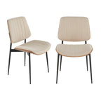 Hortense - Lot De 2 Chaises - Tissu Matelassé - Beige
