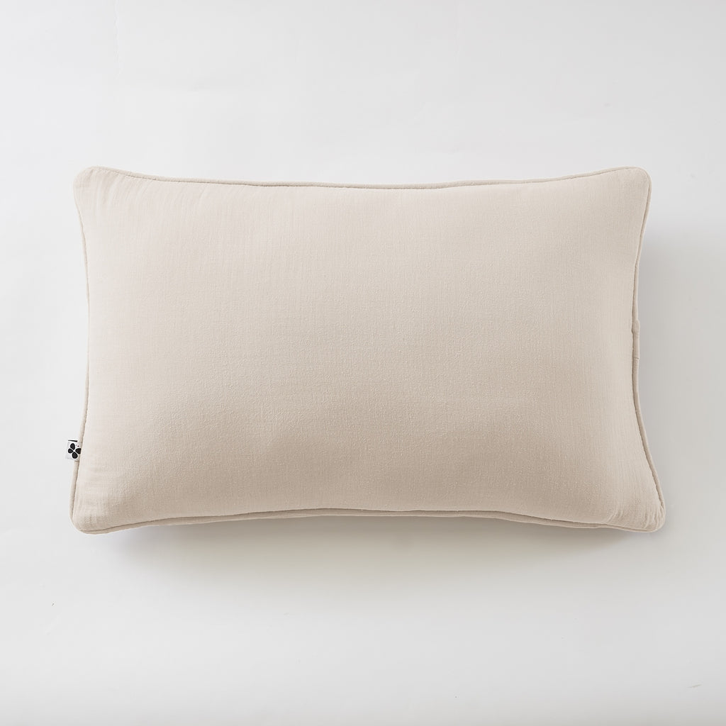 Gaïa - Removable-Cover Cushion with Piping - Plain Double Cotton Gauze - Pampa