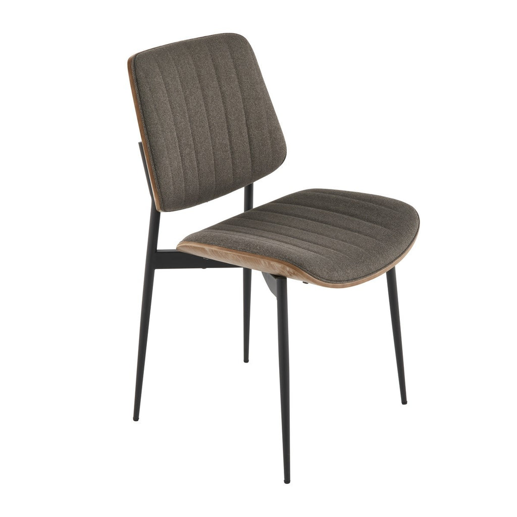 Hortense - Lot De 2 Chaises - Tissu Matelassé - Taupe