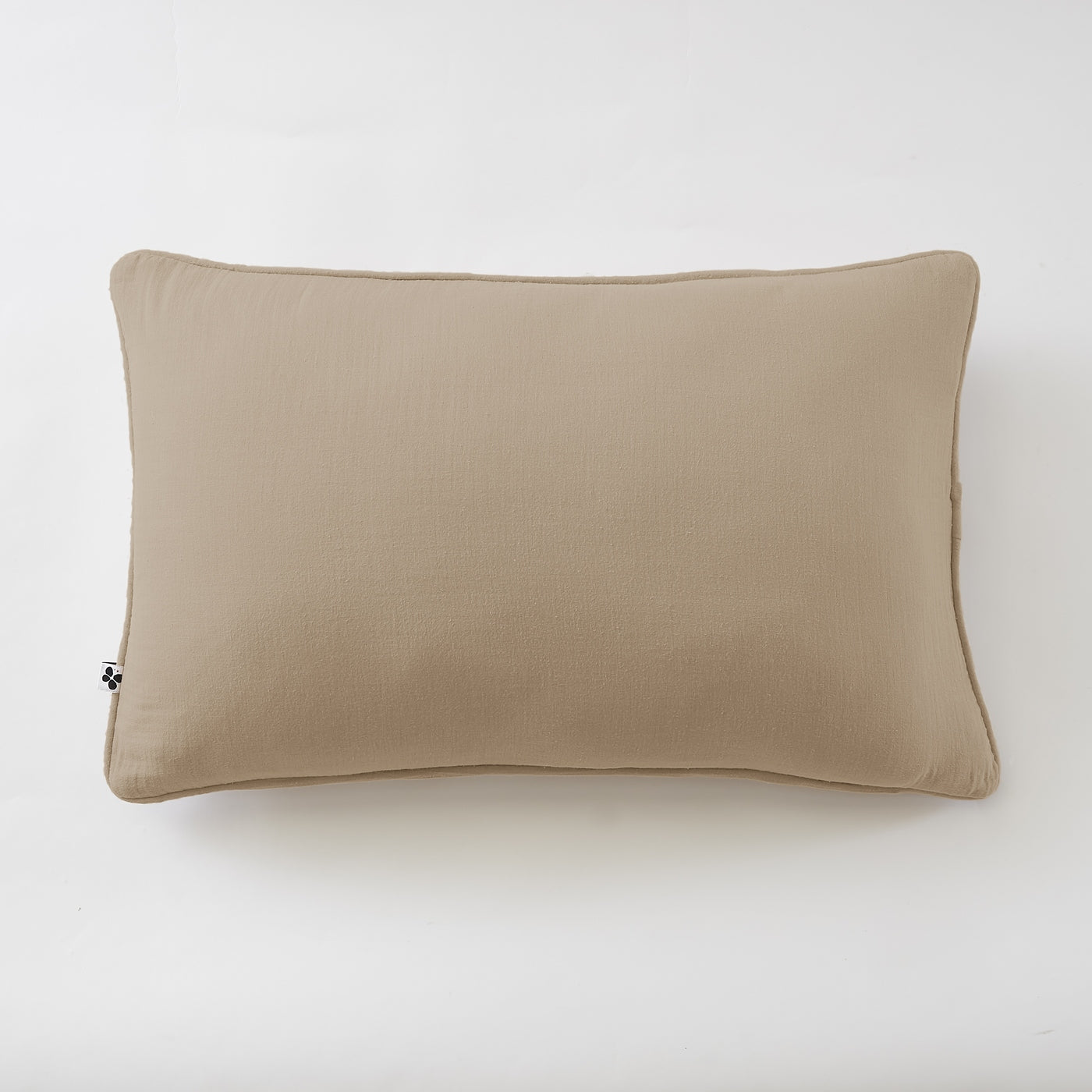 Gaïa - Funda de cojín desenfundable con ribete - Gasa de algodón lisa doble - Cordel