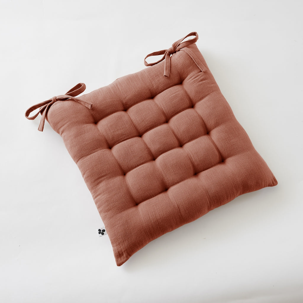 Gaïa - Assise Matelassée - Double Gaze De Coton Unie - Terracotta