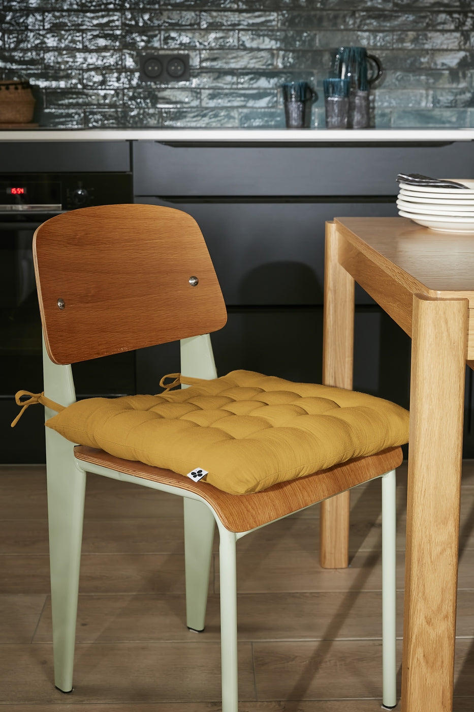 Asiento Acolchado - Gasa de Algodón Doble Liso - Gaïa - Azafrán
