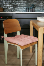 Quilted Seat - Double Plain Cotton Gauze - Gaia - Peach Pink