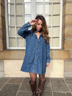 Marion Long Sleeve Denim Dress