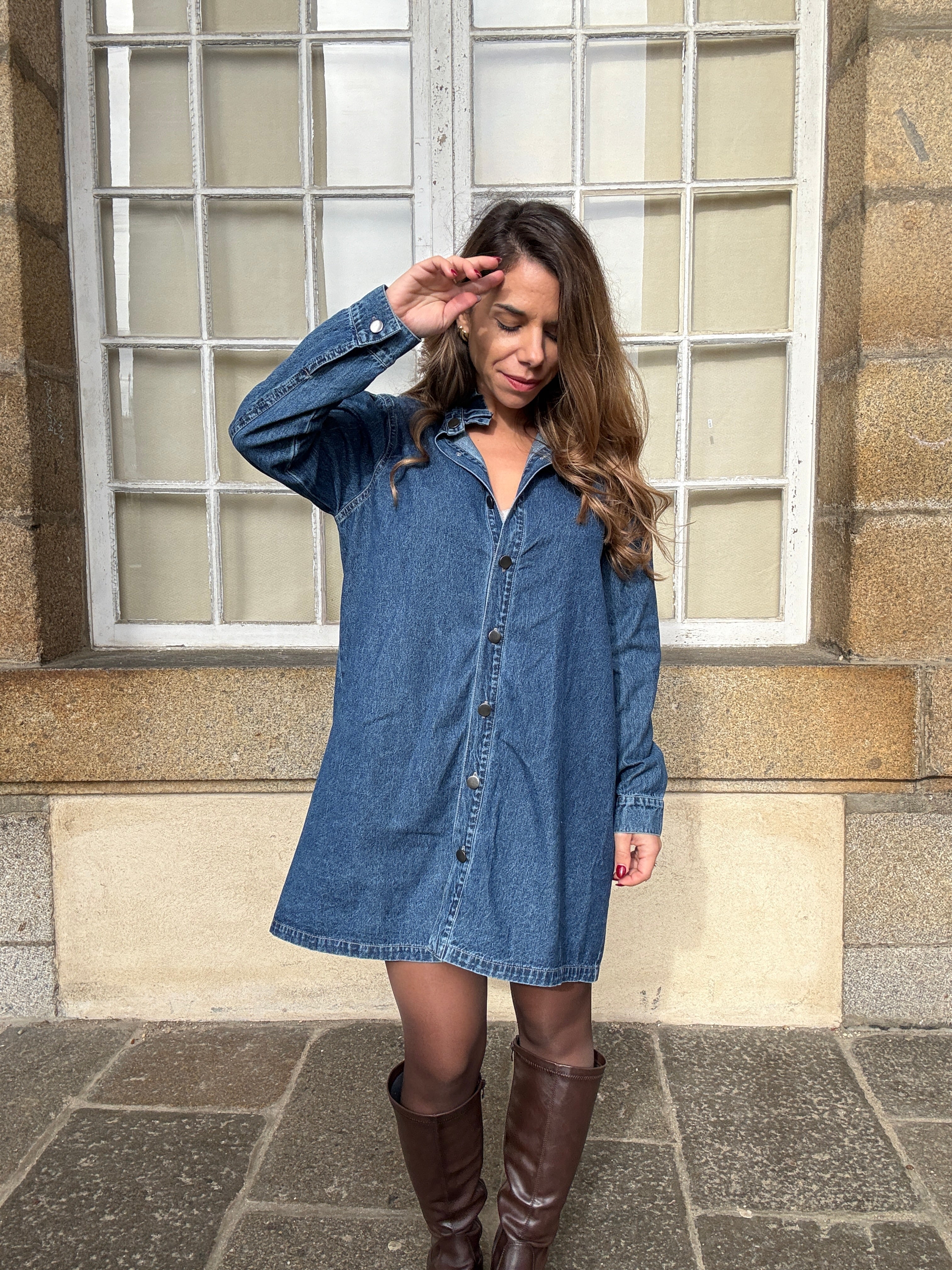 Marion Long Sleeve Denim Dress