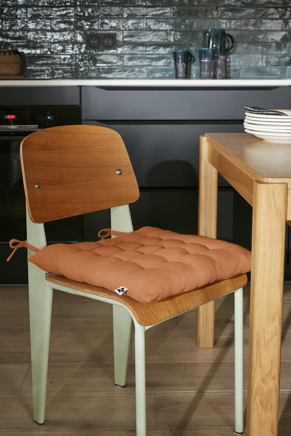 Gaïa - Assise Matelassée - Double Gaze De Coton Unie - Abricot