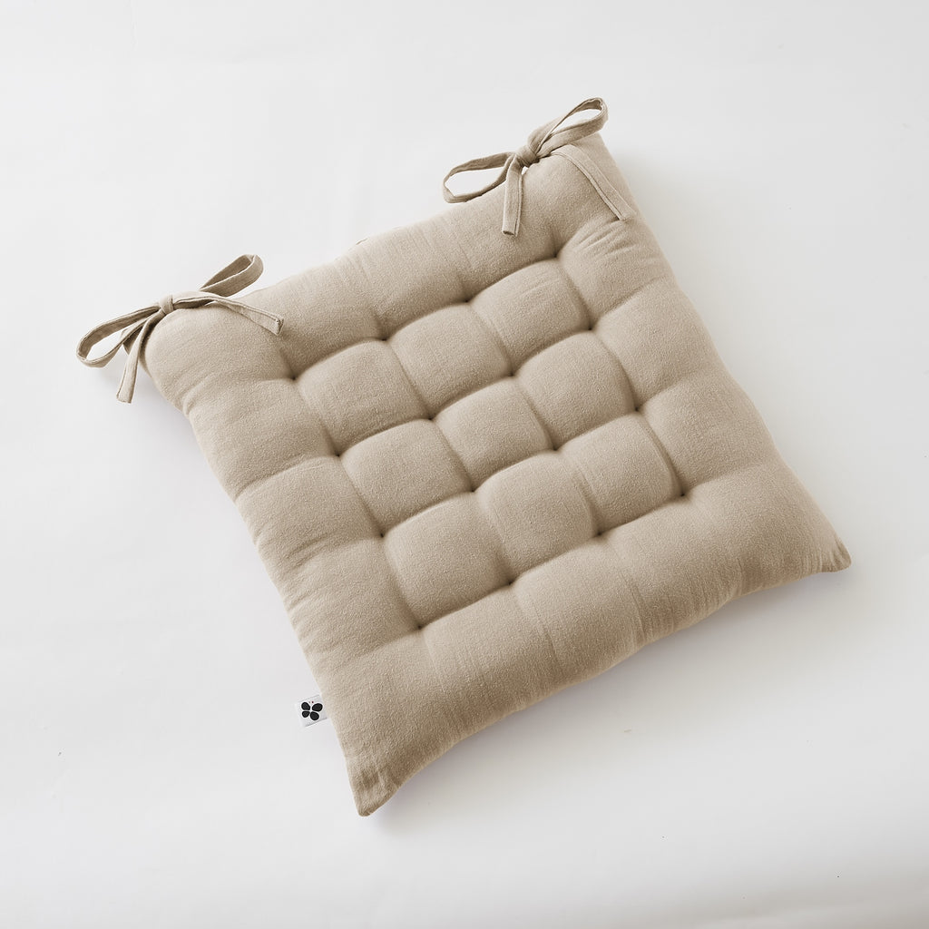Gaïa - Assise Matelassée - Double Gaze De Coton Unie - Ficelle