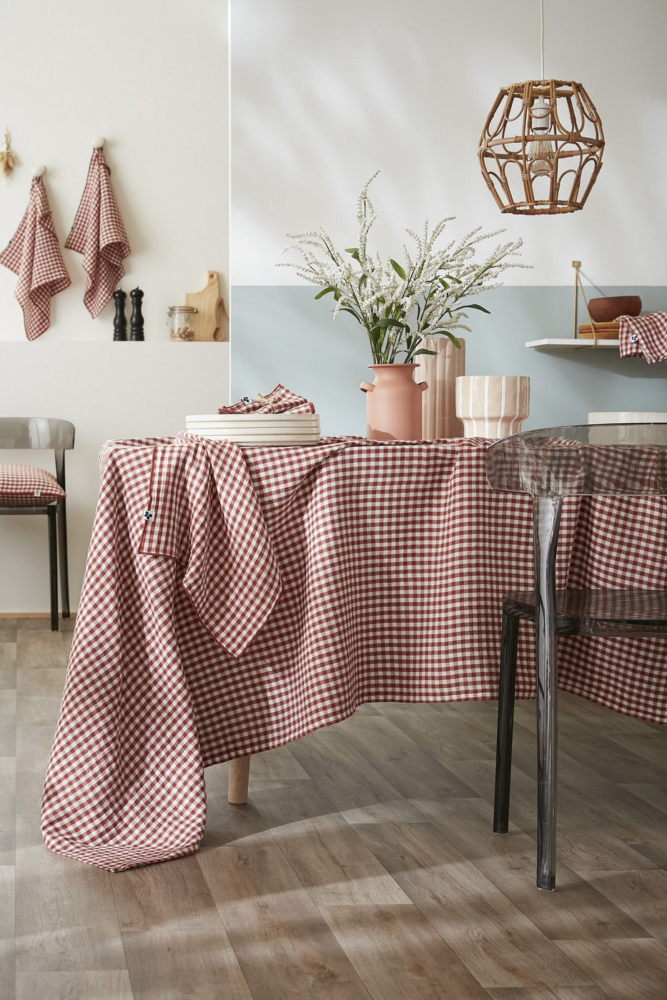 Hue Vickie - Rectangle Tablecloth - Woven Cotton Gauze - Terracotta