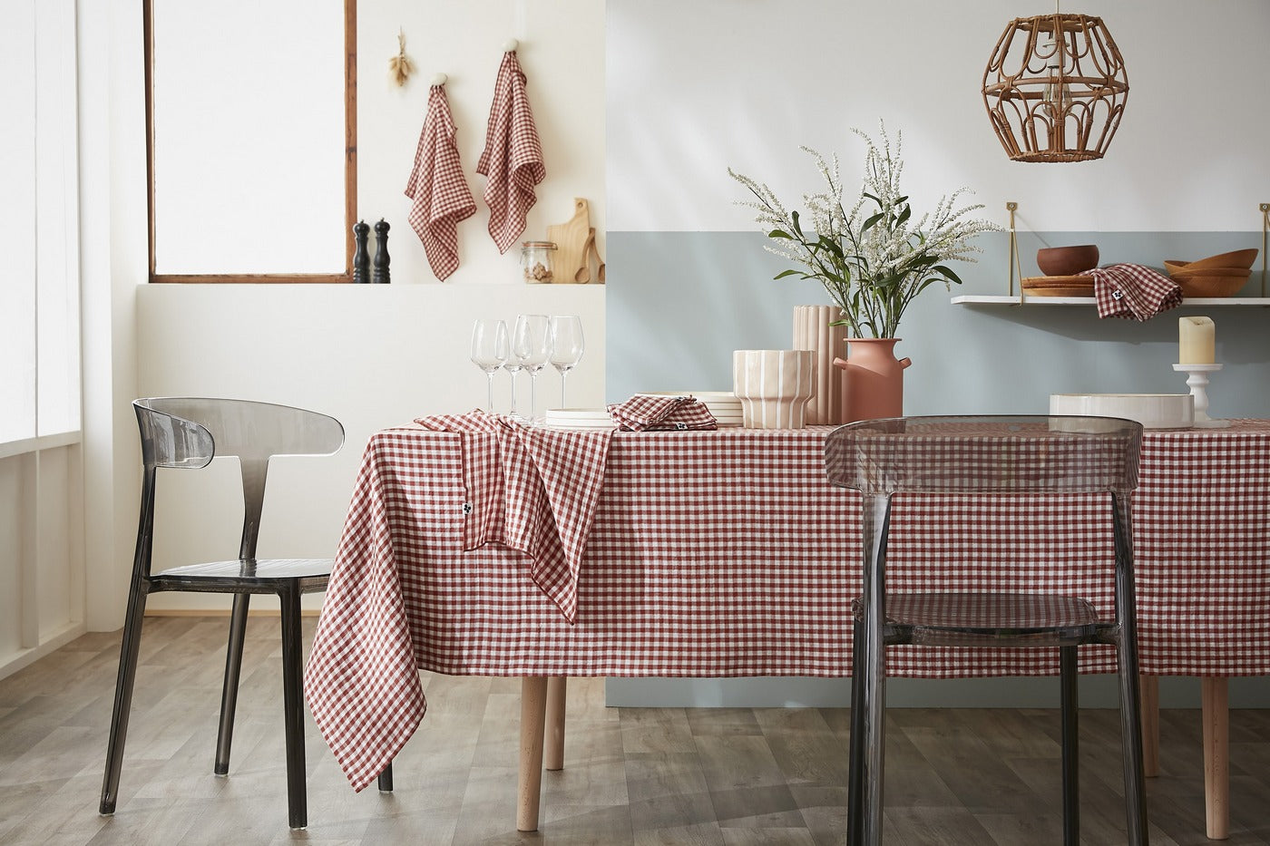 Hue Vickie - Rectangle Tablecloth - Woven Cotton Gauze - Terracotta