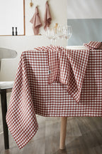 Hue Vickie - Rectangle Tablecloth - Woven Cotton Gauze - Terracotta