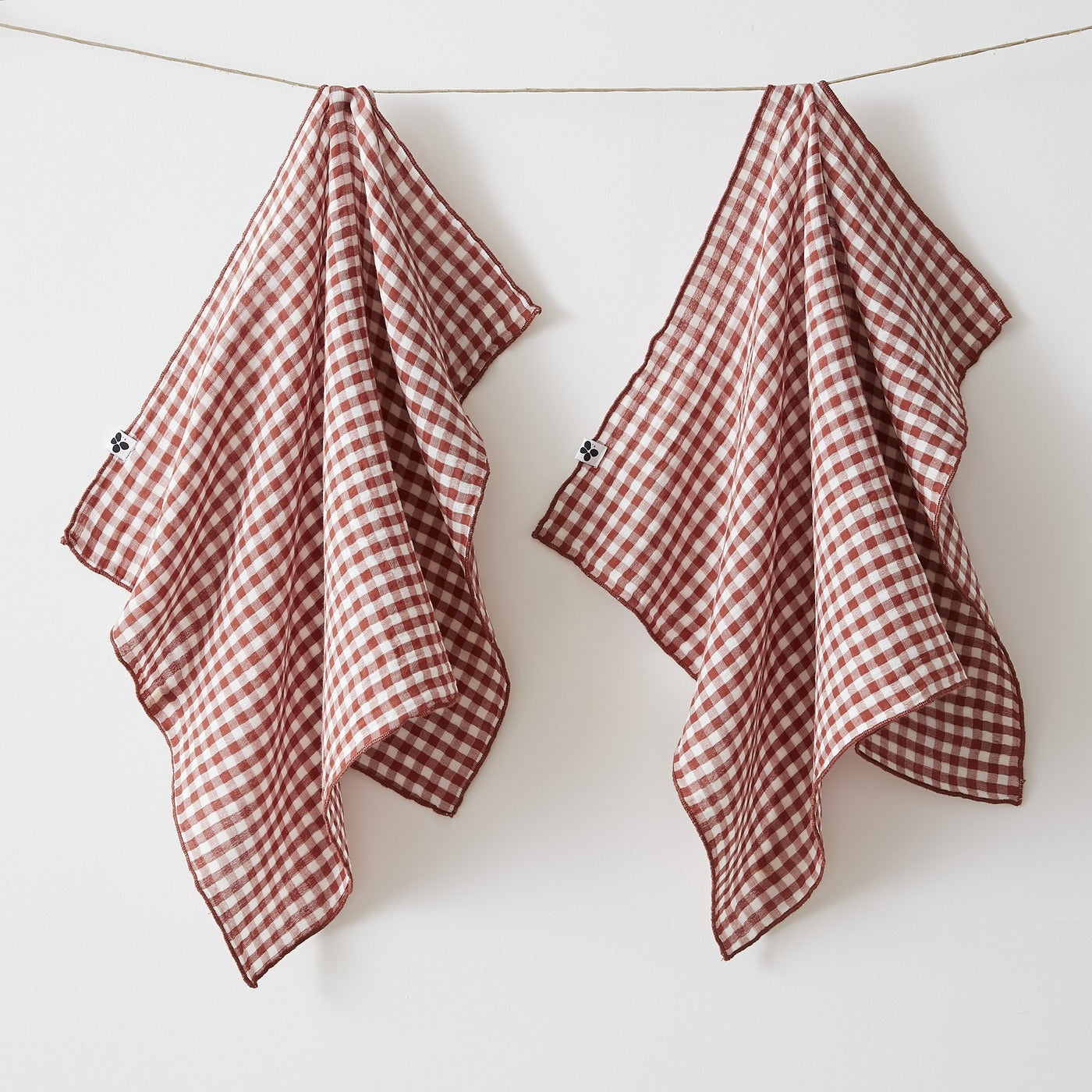 Vickie Shade - Set of Hand Towels - Woven Cotton Gauze - Terracotta