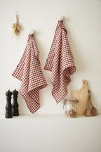 Vickie Shade - Set of Hand Towels - Woven Cotton Gauze - Terracotta