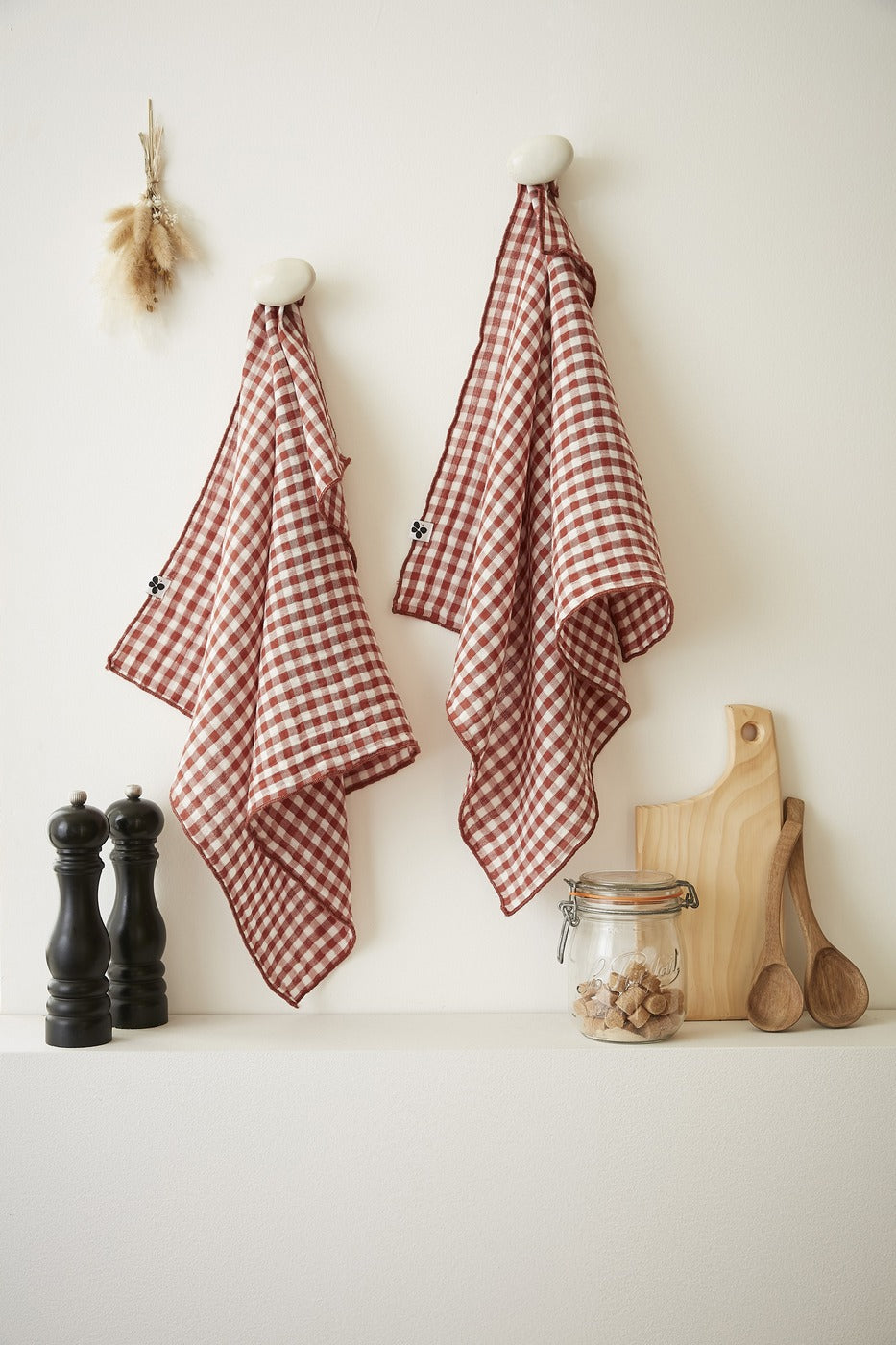 Vickie Shade - Set of Hand Towels - Woven Cotton Gauze - Terracotta