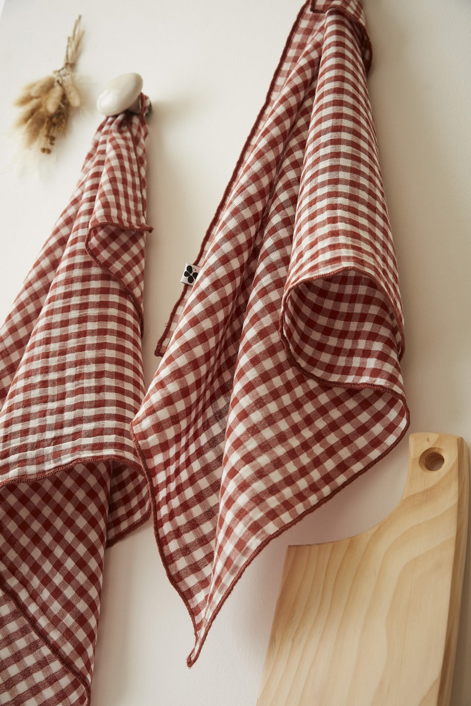 Vickie Shade - Set of Hand Towels - Woven Cotton Gauze - Terracotta
