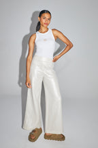 The Charlie Trousers In Textured Shiny Organic Cotton Made In Italy