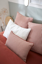 Vickie Shade - Removable Cover Cushion with Piping - Woven Cotton Gauze - Terracotta