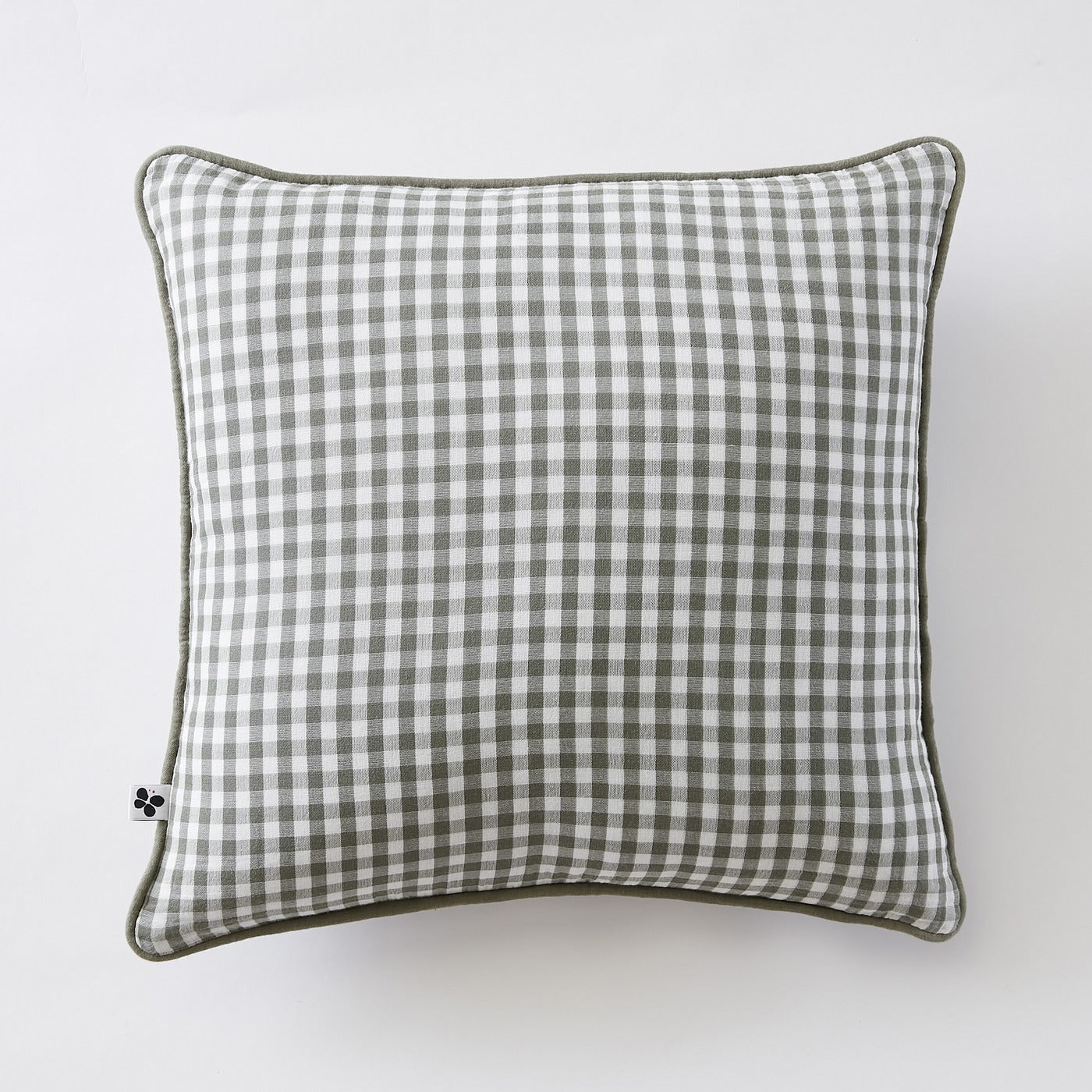 Teinte Vickie - Coussin Déhoussable Avec Passepoil - Gaze De Coton Tissée - Romarin