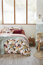 Léane - Reversible Duvet Cover - Printed Cotton Gauze - Peach Pink