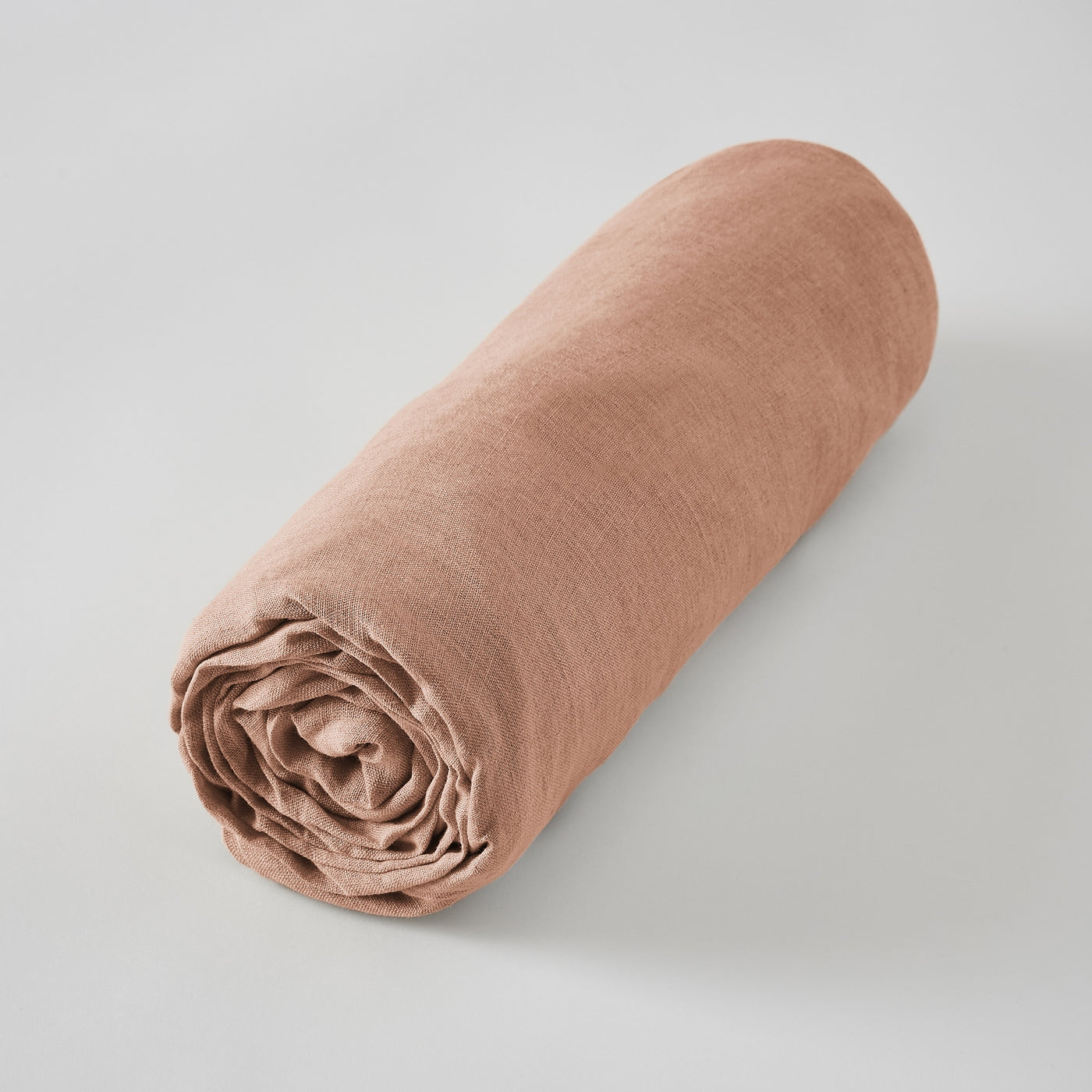Soline - Drap Housse - Lin Lavé - Vieux Rose