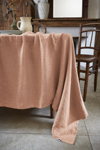 Soline - Nappe Rectangle - Lin Lavé - Vieux Rose