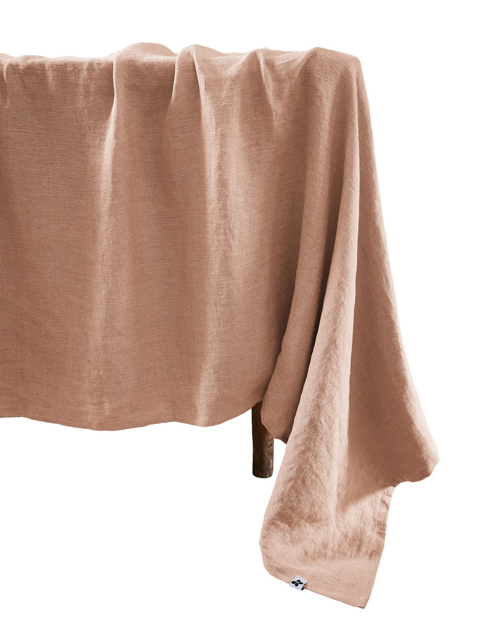 Soline - Nappe Rectangle - Lin Lavé - Vieux Rose