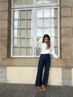 Cardigan Lola Blanc À Col Dentelle