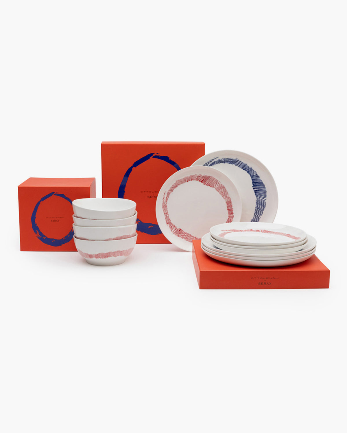 Feast – 12-teiliges Starter-Set – Steingut – White Stripes