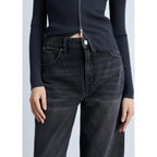 Jeans Miami Rectos Cintura Normal - Denim Negro
