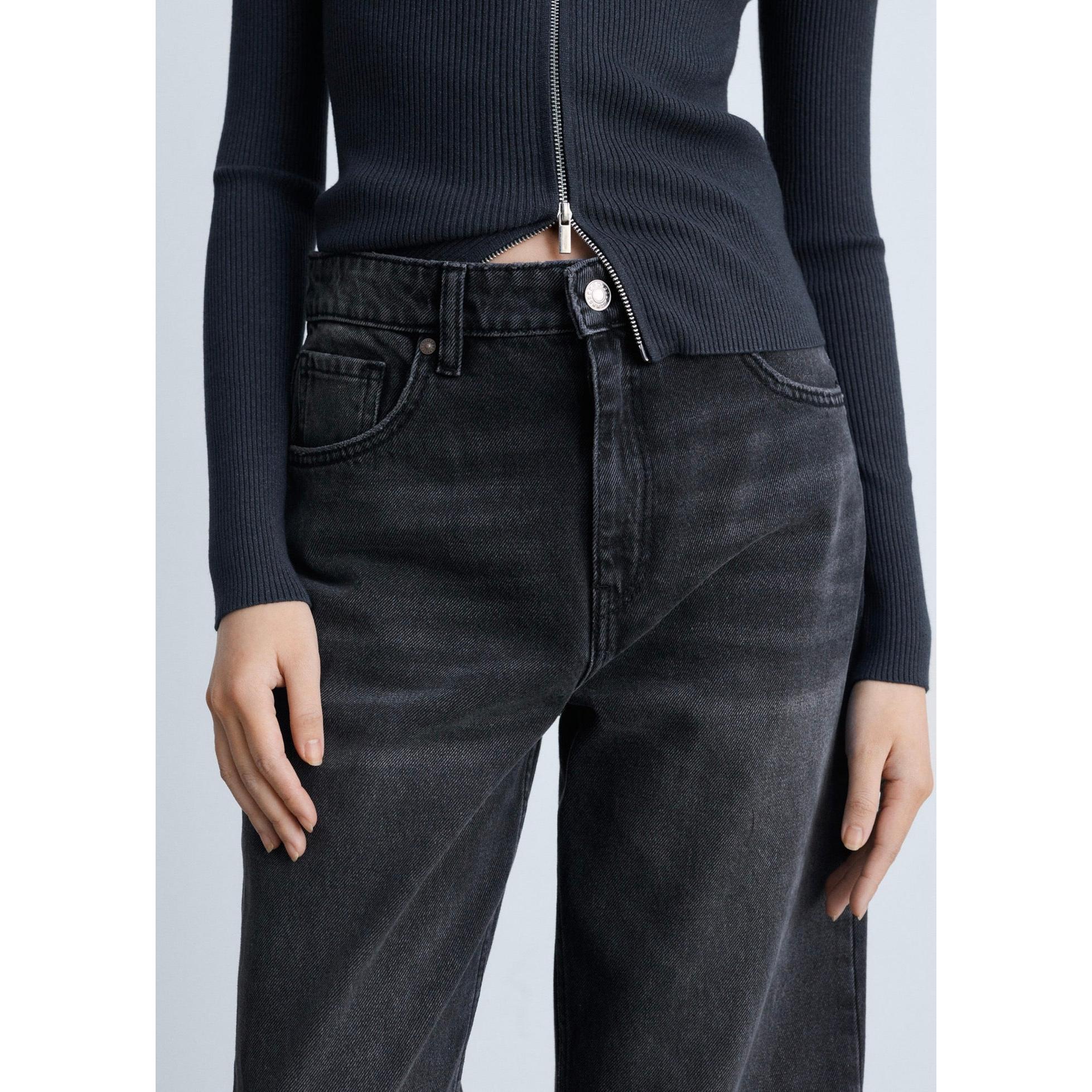 Jeans Miami Rectos Cintura Normal - Denim Negro