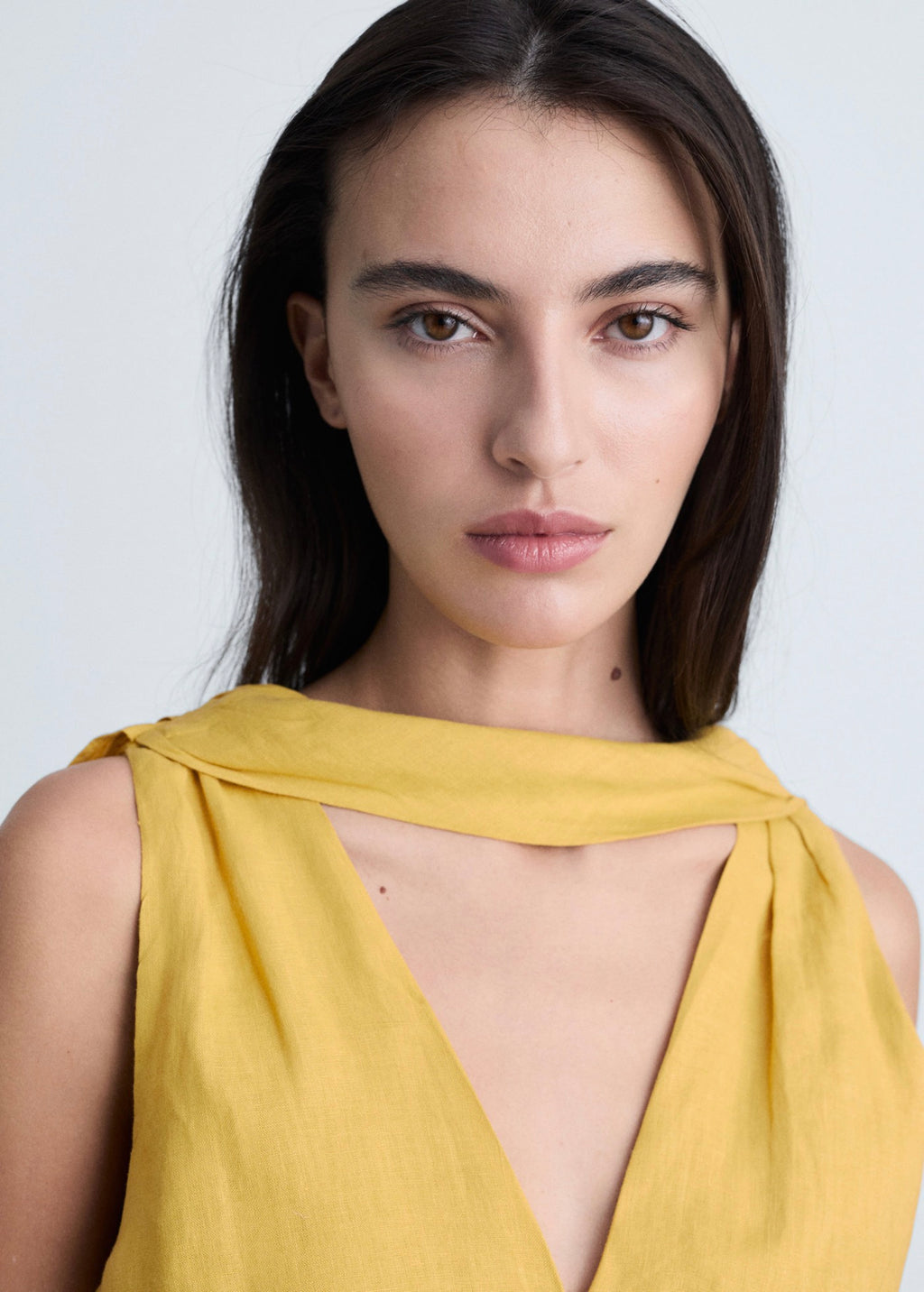 Robe Midi Plissée En Lin