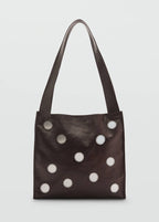 Borsa in pelle con doppio manico e specchi