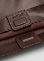 Borsa in pelle con doppio manico e specchi