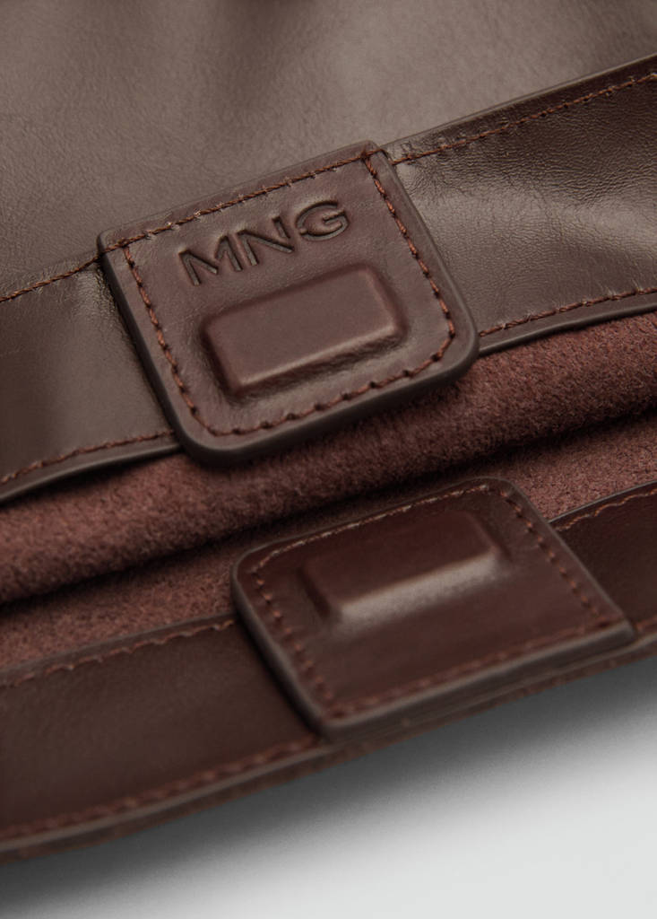 Borsa in pelle con doppio manico e specchi