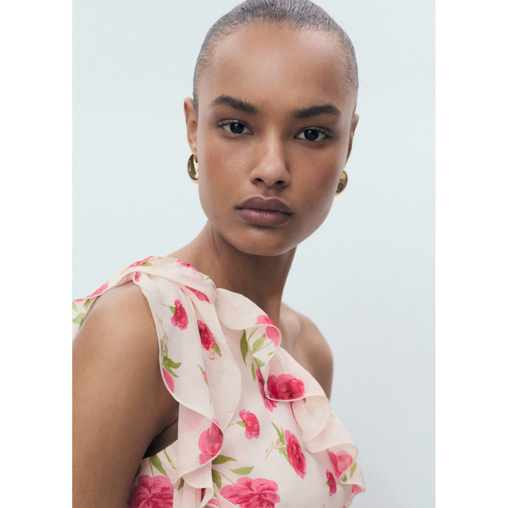 Robe À Fleurs Volantée
