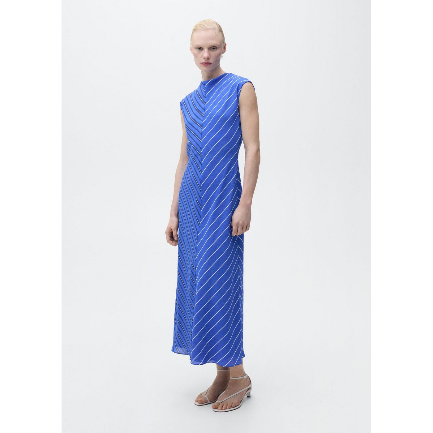 Robe Évasée Rayures Combinées