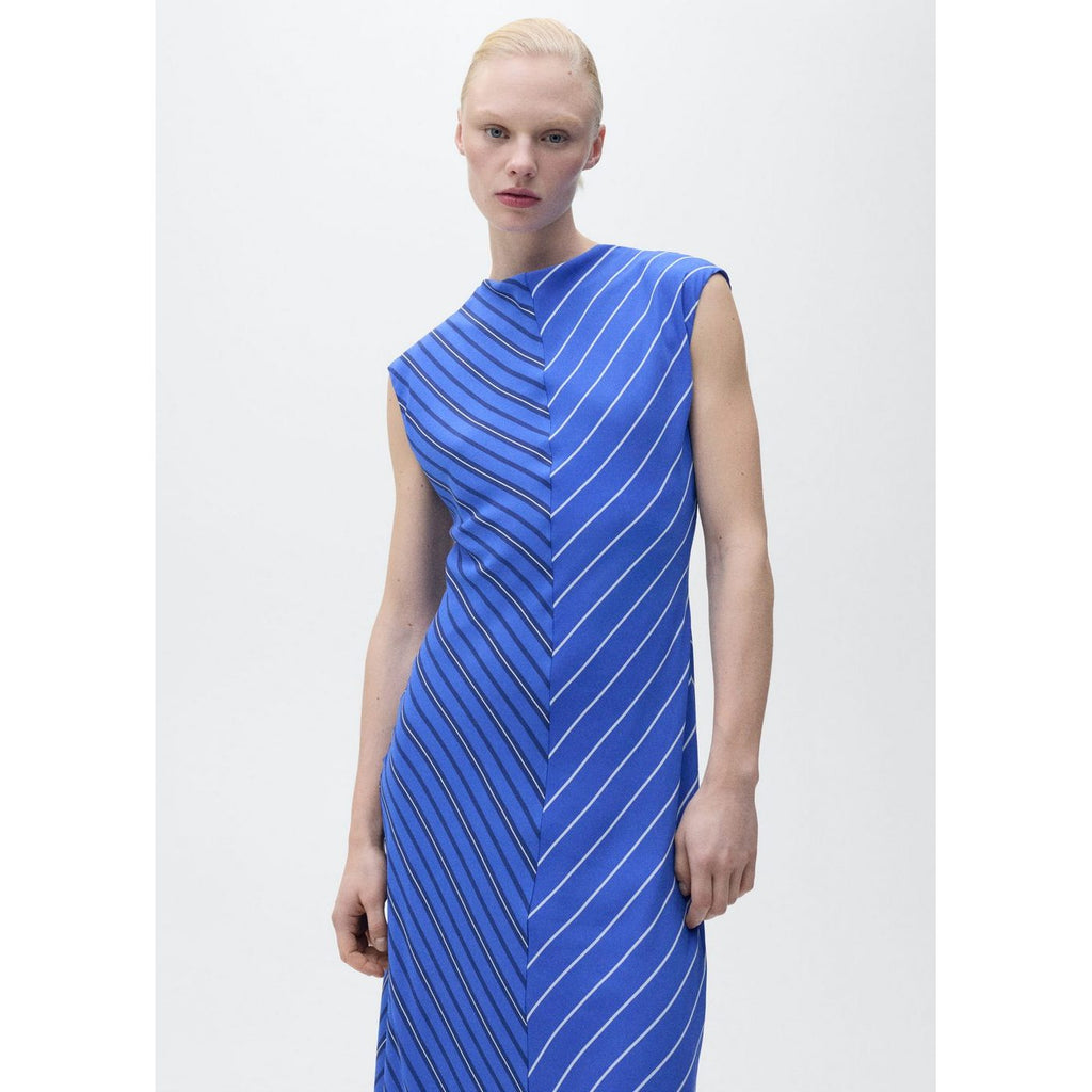 Robe Évasée Rayures Combinées