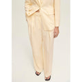 Straight Leg Suit Trousers Linen Blend - Vanilla