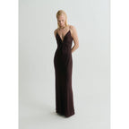 Robe Satinée Col V