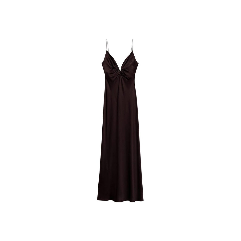 Robe Satinée Col V