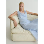 Robe Midi Encolure Drapée