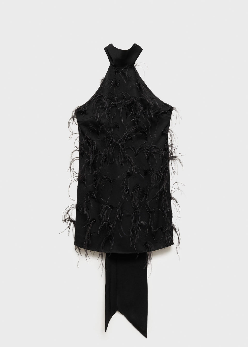 Robe Emmanchures Américaines Ornement Plumes