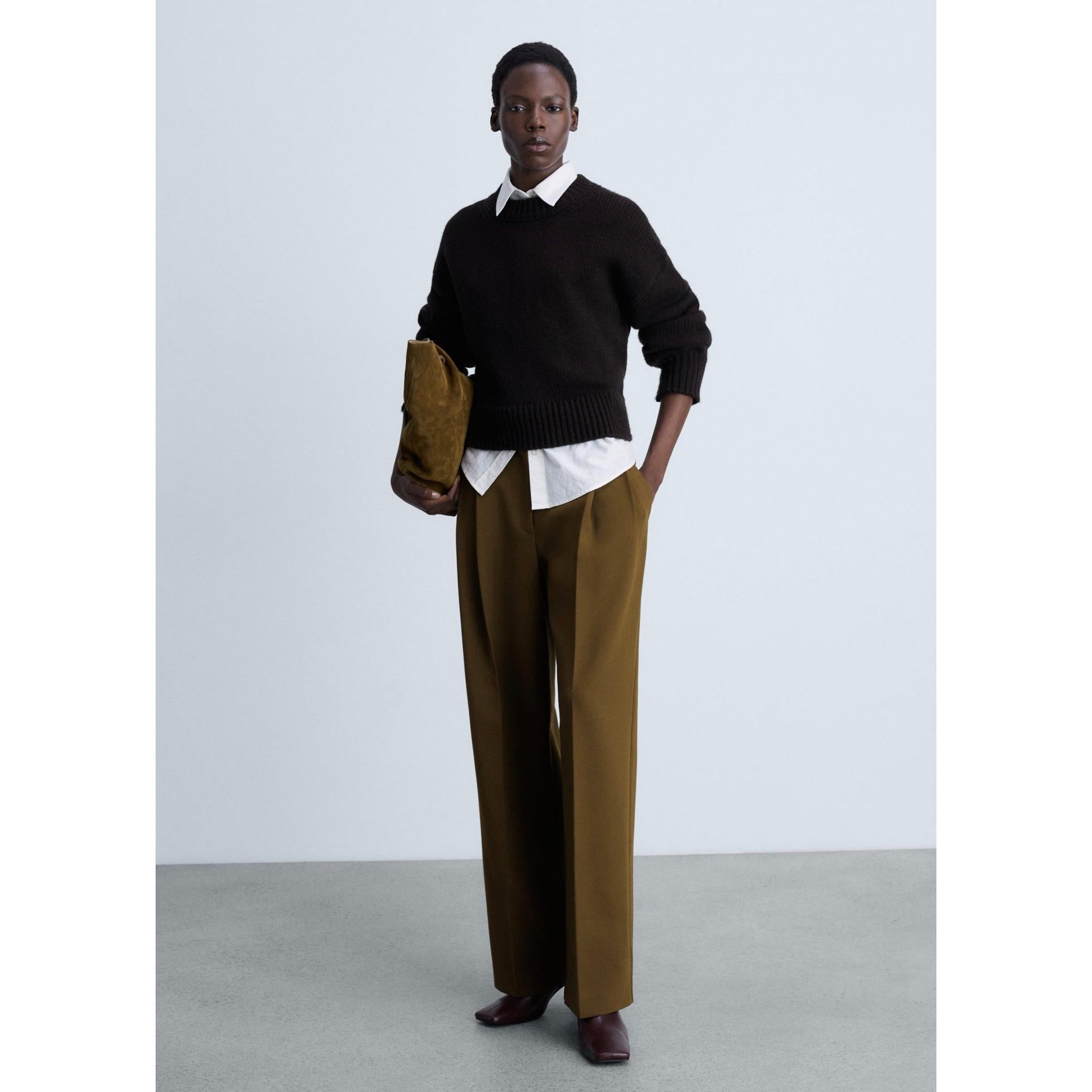 Pantalon Droit Pinces - Khaki