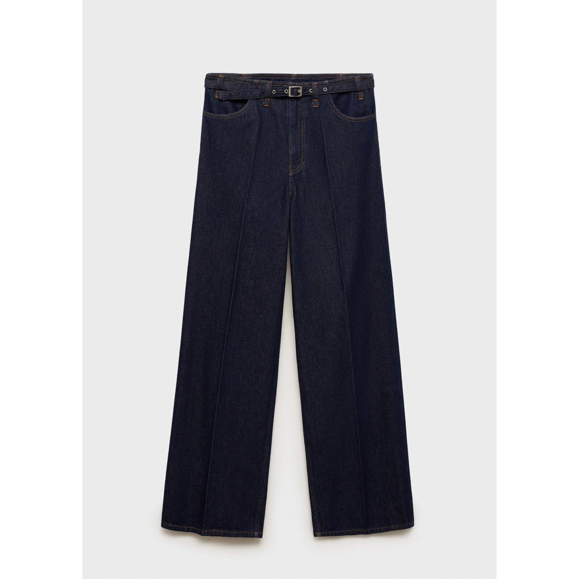 Jean Wideleg Rinse Wash Ceinture - Open Blue