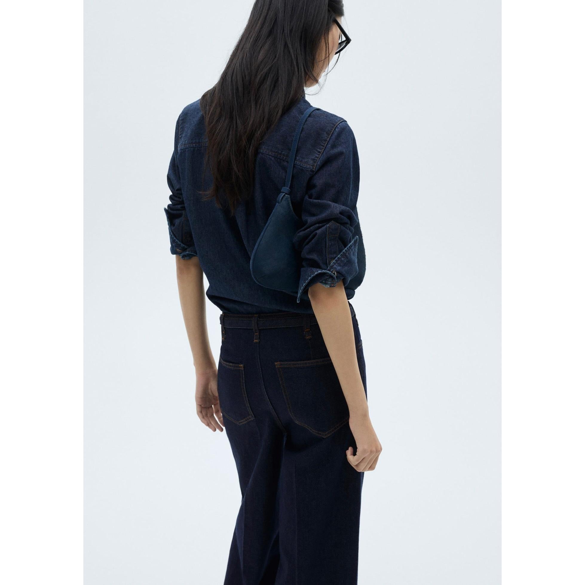 Jean Wideleg Rinse Wash Ceinture - Open Blue