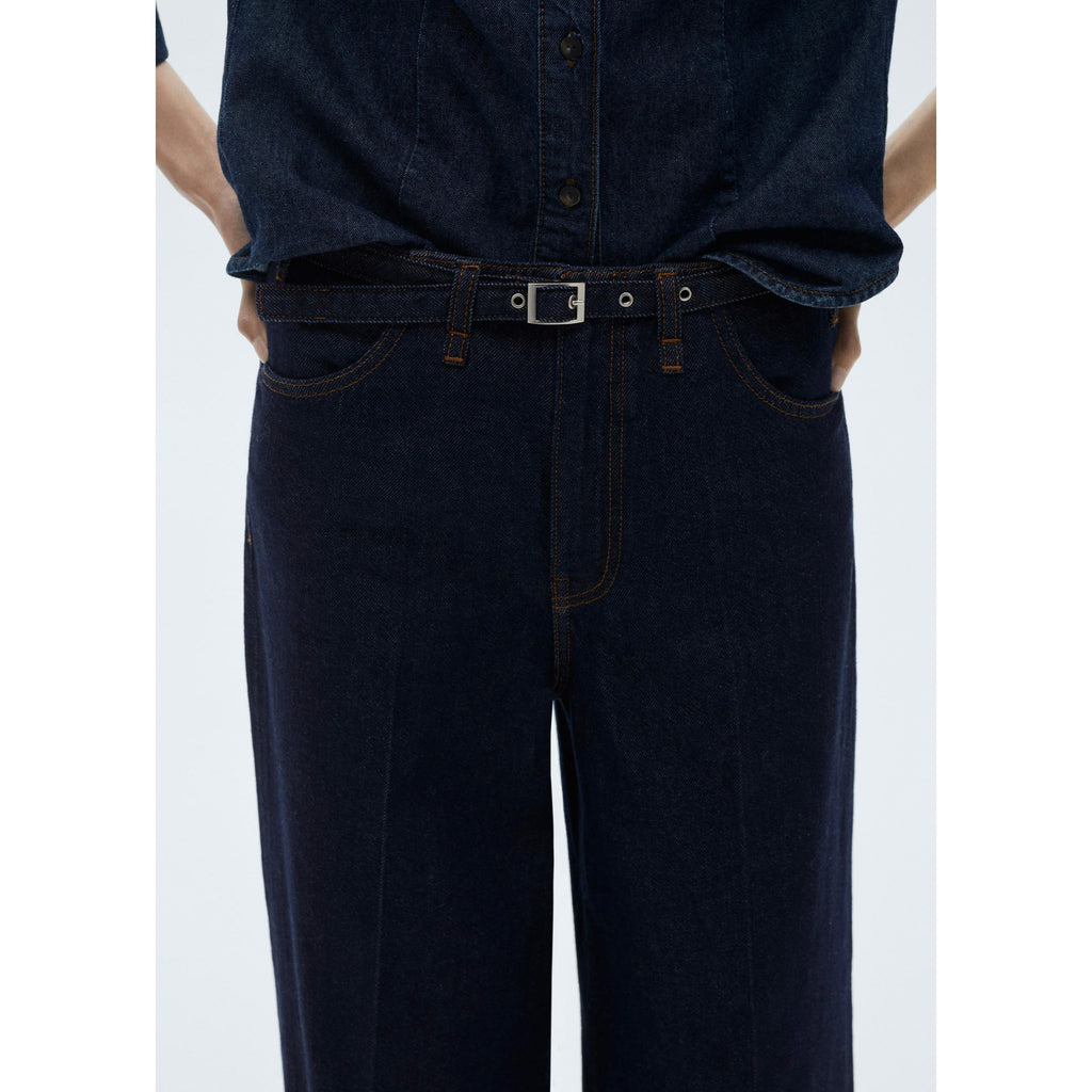 Jean Wideleg Rinse Wash Ceinture - Open Blue