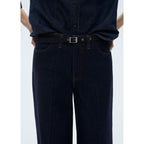 Jean Wideleg Rinse Wash Ceinture - Open Blue