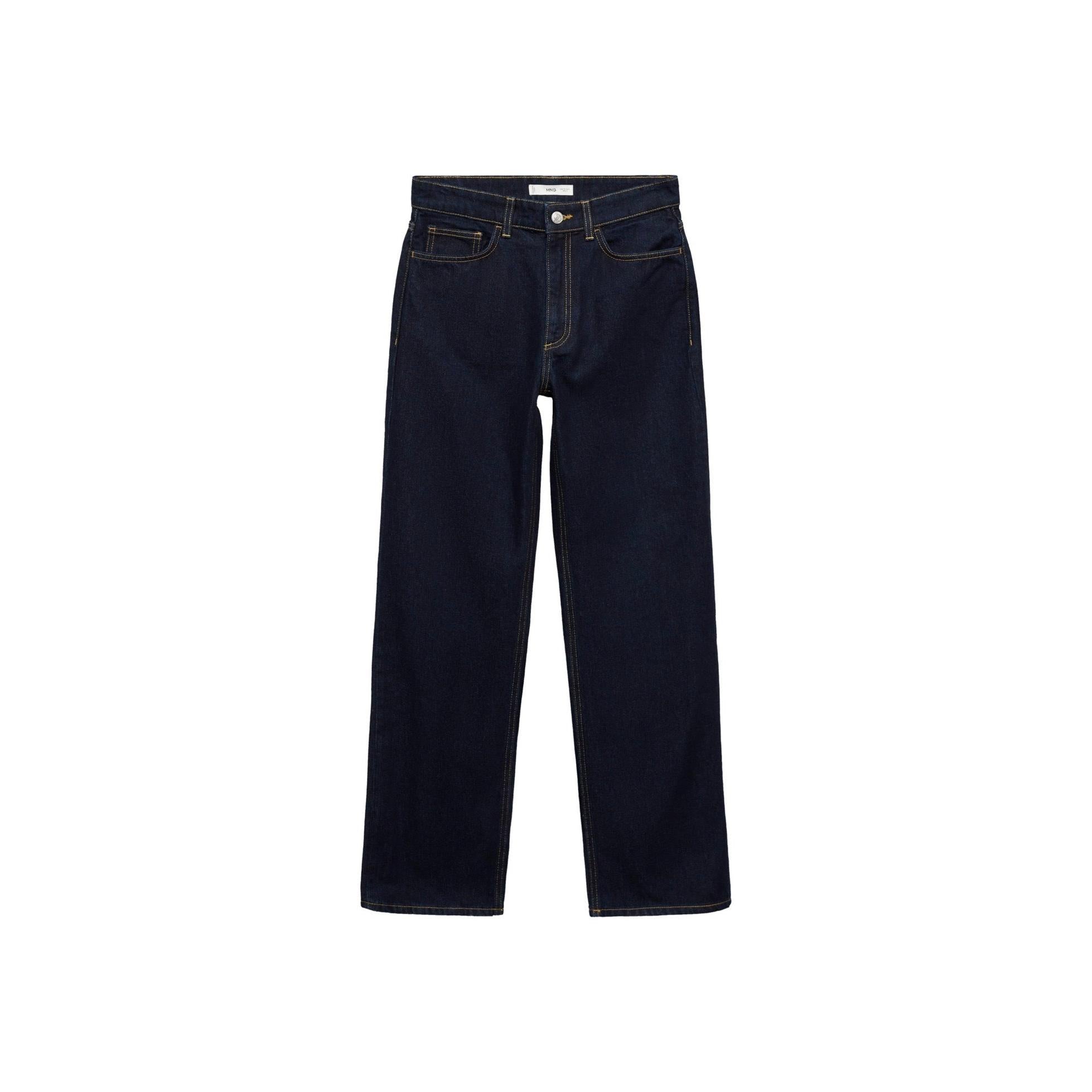 Rinse Wash High Waisted Straight Jeans - Open Blue