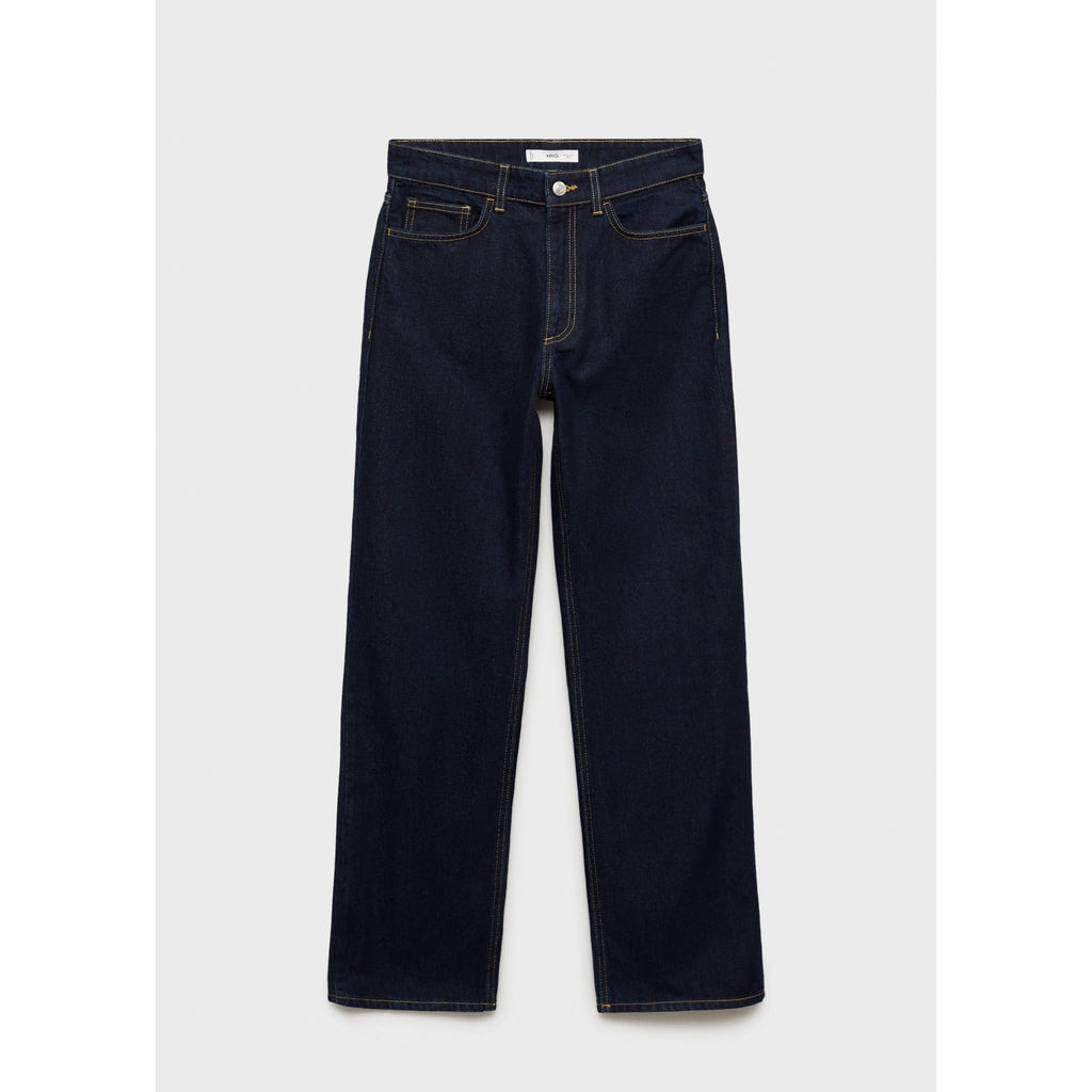 Rinse Wash High Waisted Straight Jeans - Open Blue
